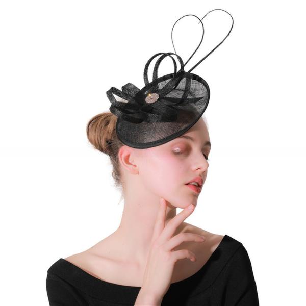 Black Goose Feather Sinamay Fascinator Party Decoration For Any Celebration