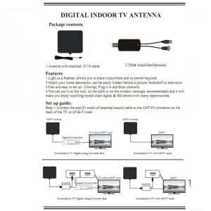 ABS Black USB IEC HDTV antenna Remote Controlled Indoo HDTV Antenna