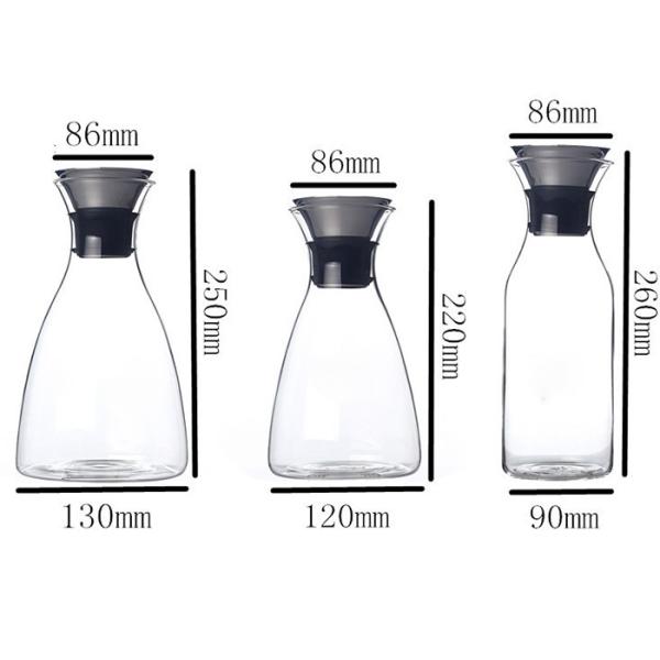 Heat Resistant Pyrex Clear Glass Water Pitcher , Glass Fruit Infusion Pitcher