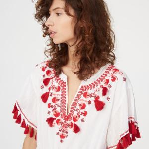 Embroidery Tassel Boho Cotton Dress Women