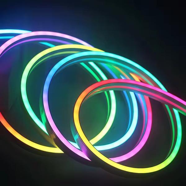 Buy DIY Design Color Changing RGBIC 24V Silicone Tube Neon LED Strip Light Neon Rope For Game Room In Europe at wholesale prices