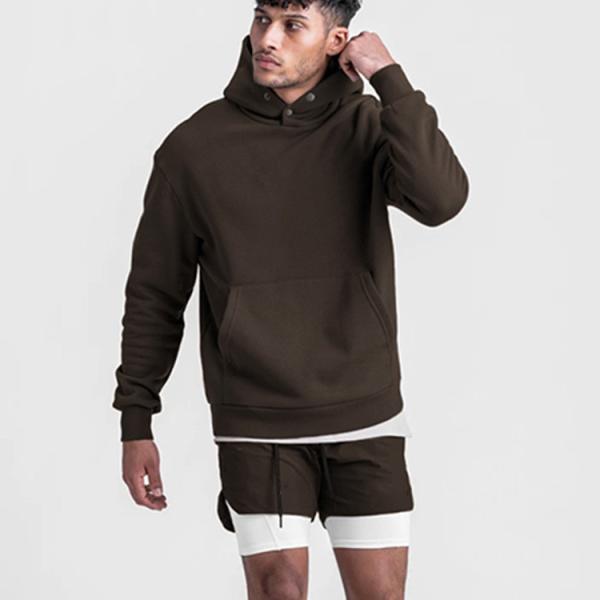 Oversized 35% Cotton 65% Polyester Street Wear Fitted Felpe Con Cappuccio Sweatshirts Cotton Plain Men Hoodies Pullover