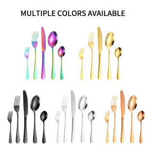 Customized Metal Cutlery Set Luxury Elegant 24 Piece Flatware Set