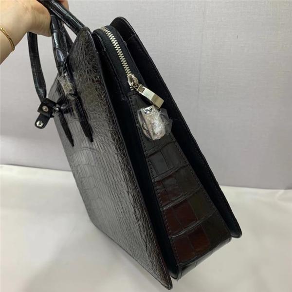 Authentic Crocodile Belly Skin Businessmen Briefcase Large Coded Working Purse Genuine Real Alligator Leather Male Purse