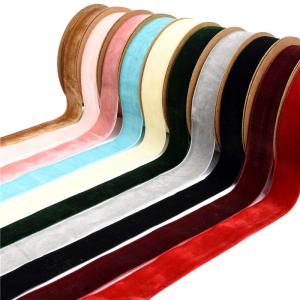 Wholesale Black And White Stretch Double Sided Tape Velvet Ribbon