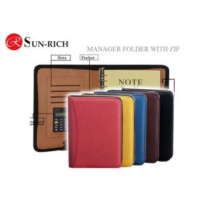 B5 A5 A6 Leather Manager folder Spiral binder notebook with zipper and