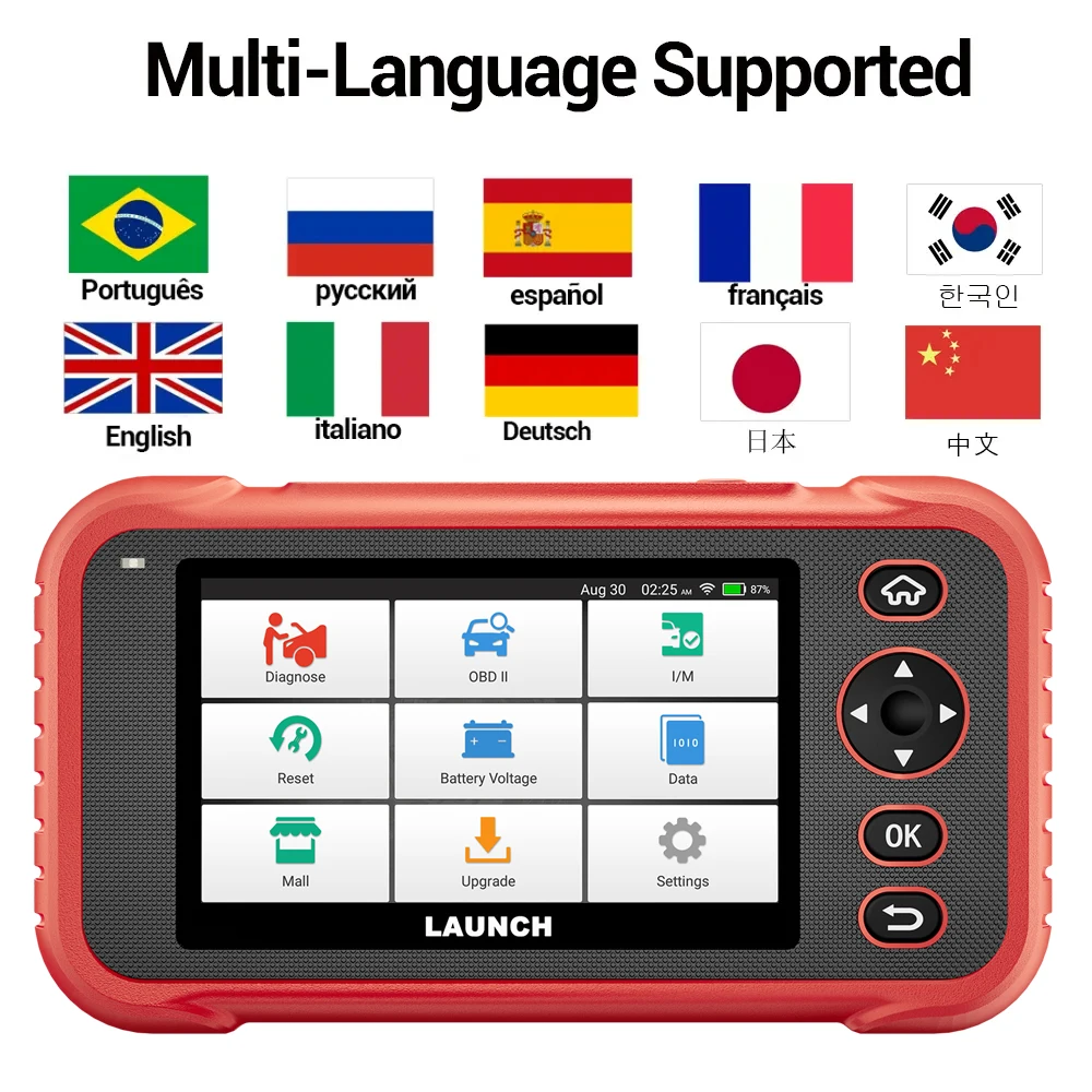 New Arrival LAUNCH X431 CRP129E PLUS Car Full System Diagnostic Tools with 8 Reset Service OBD OBD2 Auto VIN Scan Batter
