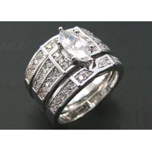 10K 14K Gold Engagement Wedding Ring , 0.68ct 56pcs Natural Diamond ring ODM