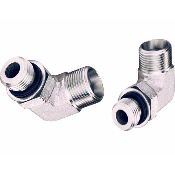 Carbon Steel Hydraulic Hose Straight Adapter Fittings 90 Degree Elbow Hose Adapter