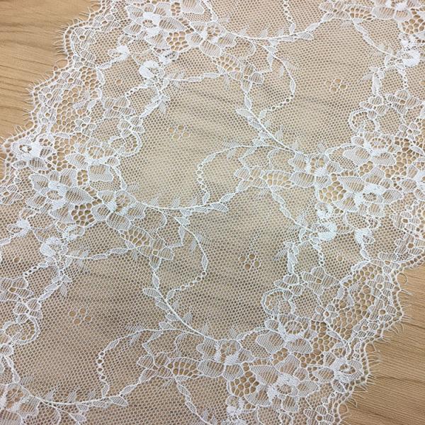 20 cm Underwear Strench Lace Border Eyelash lace edge with ivory black color in stock
