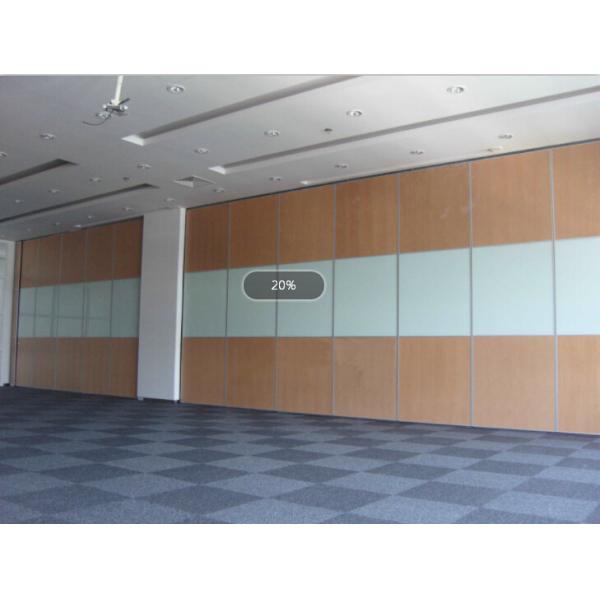 Yellow MDF Exhibition Partition Walls Sliding Folding Doors Acoustic