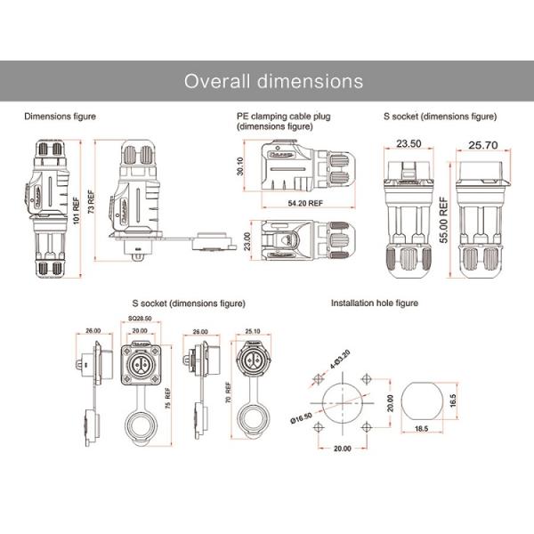 CNLINKO Manufacturer IP68 Waterproof 2 Pin Metal Male Female M16 Power Waterproof Plug Cable Socket Connector