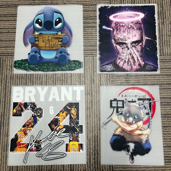 Machine Washable High Stretch Custom DTF Transfer Stickers with Customizable Designs for Heat Press Application