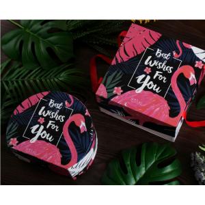 Portable Semicircular Corrugated Paper Box With Leather Handle For Gift