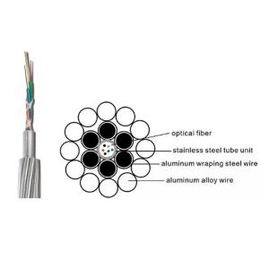 China OPGW Optical Ground Wire Fiber Optical Cable 12 24 Hilos Core For Aerial Comunicacion Use on sale