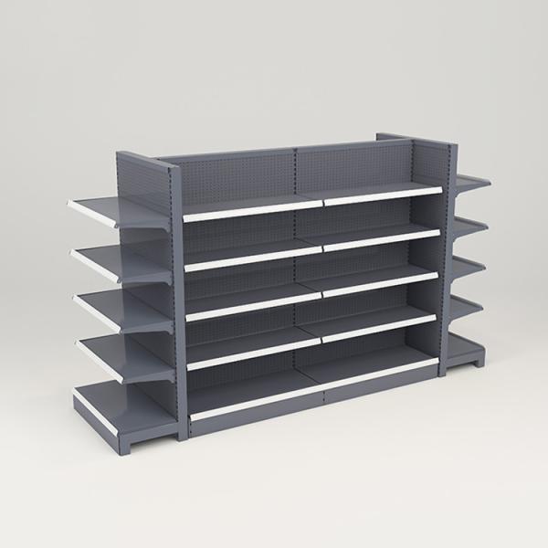 Buy Supermarket Gondola Grocery Store Shelving Merchandising Displays Shop Stands at wholesale prices