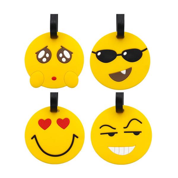 Emoj Designs Silicone Soft Touch PVC Rubber Luggage Tag With Strap for Travel