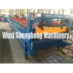 Blue Color High Strength Metal Deck Roll Forming Machine Big Wave Length