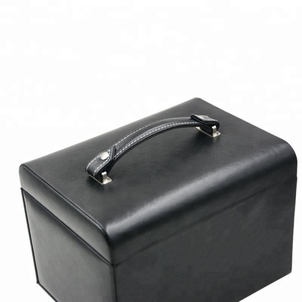 Buy Black Luxury Jewelry Box With Lock Portable Multifunction Easy To Carry at wholesale prices
