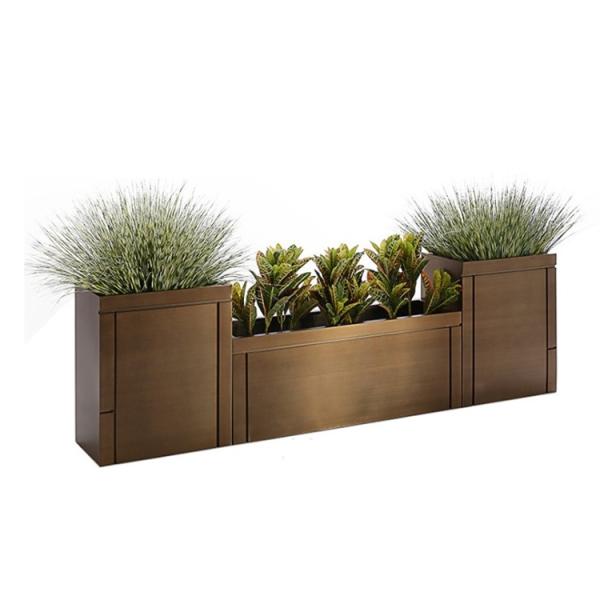 Modern gold outdoor luxury rectangle flower pot trunk