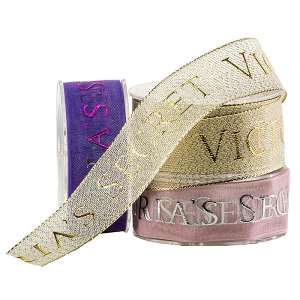 Buy Gold Luxury Gifts Packaging 100mm Printed Sheer Ribbon at wholesale prices
