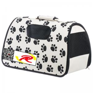 Quality Pet Life Airline Approved Zippered Folding Pet Carrier - Beige & Paw Print for sale