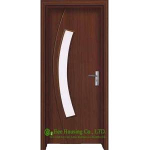 Glazed Interior PVC Wood Doors For Residential Houses,Inward or Outward Opening