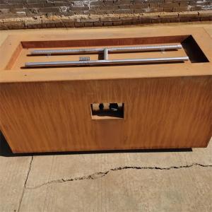 Rectangle Patio Heater Rustic Metal Corten Steel Gas Fire Table