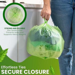 Eco-Friendly Boxed Compostable Tie handle Trash Bags