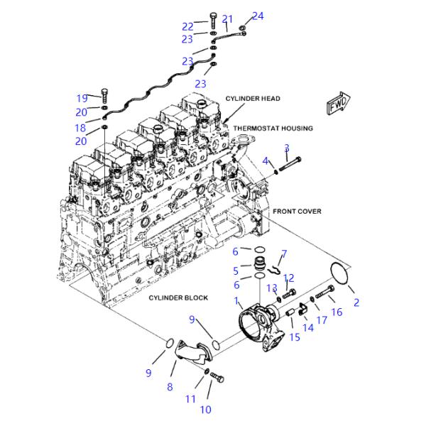 6252-61-1100 R6252611100 Water Pump KOMATSU Excavator Engine Parts For PC490LC-10