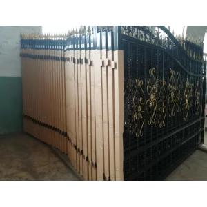 China Contemporary Wrought Iron Gates Rustproof Black Powder Coating Surface on sale