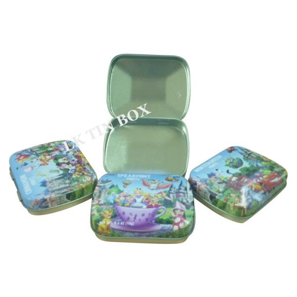 Tinplate Metal Small Mini Mint Tin Box With Printing And Window Hinged Lid