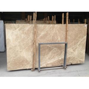 Light Cream Engineered Stone Countertop , Polished Marble Tile Kitchen