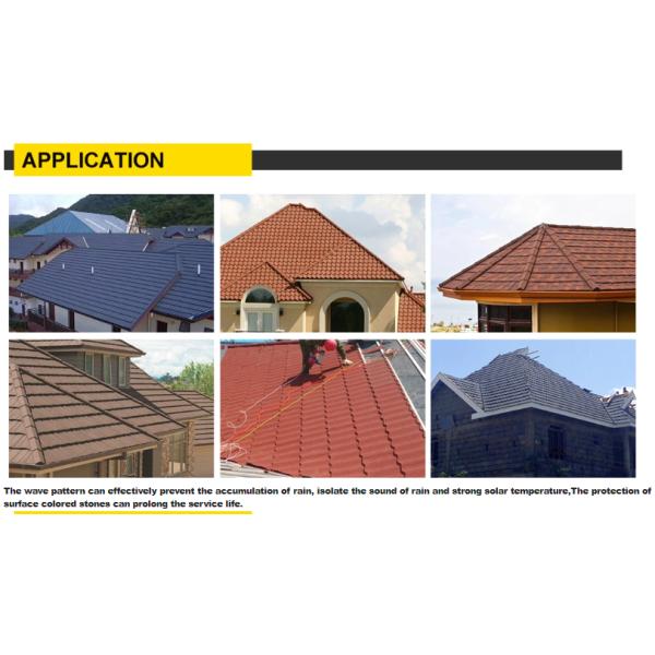 0.35-0.55mm Thickness Stone Coated Roof Tile
