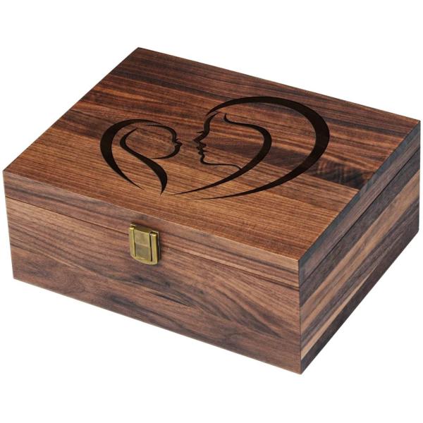 Buy Walnut Souvenir Wooden Packaging Box With Latch And Lid at wholesale prices