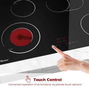 Electric Cooktop 4 Burners 220V Ceramic Cooktop 30 Inch Glass Cooktop 7200W