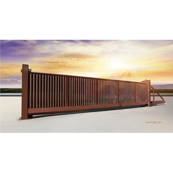 Villa Security Galvanized Trackless Automatic Sliding Gates With Mesh /