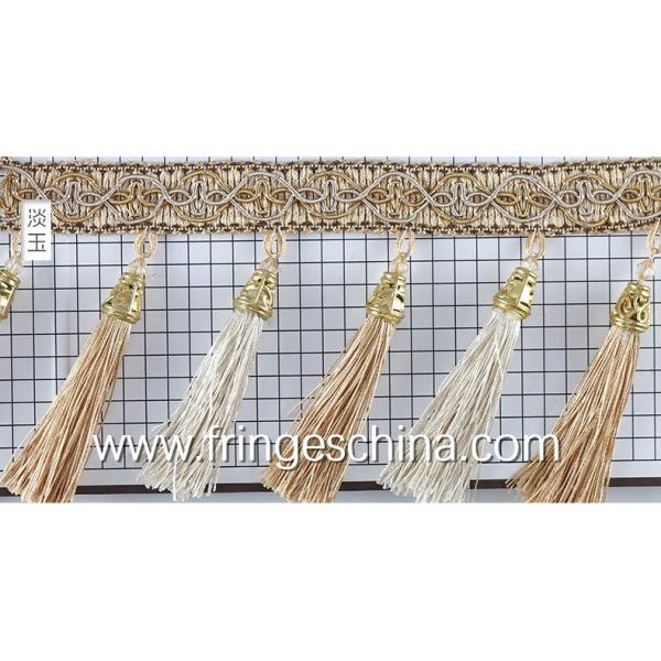 Handmade fashionable chain beads lace tassels fringes for curtain/sofa/pillow decoration