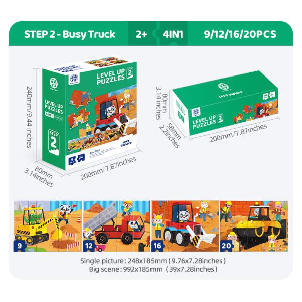 Panda Juniors Kids Ages 2 Up Educational Puzzle Toys For Level 2 Busy Truck