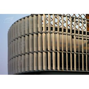 China Polyester Coating Weatherproof Louvres System Anodization Woodgrain Vertical on sale