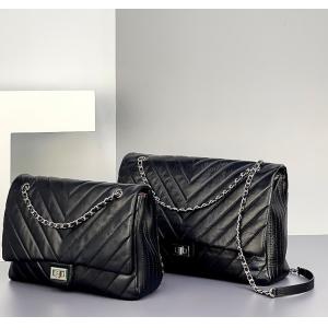 Black PU Shoulder Bag 34cm 22cm One Shoulder Messenger Bag