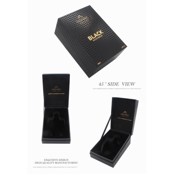 Black Rigid Paper Perfume Packing Box With Gold Logo