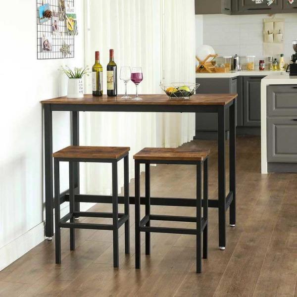 6.2 Inch Bar Table Stool Set Industrial Coffee Vintage Brown Dining Bar Table