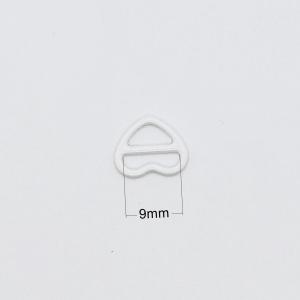 Heart Shape 9mm Bra Strap Adjuster Slider White Nylon Coated