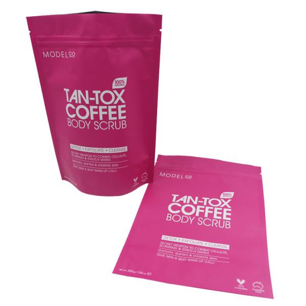 Custom printed scrub waterproof laminated multiple layer food packaging k plastic aluminum foil bag for coffee