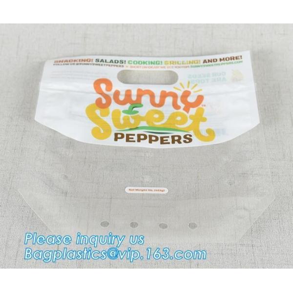 Fresh Vegetables Packaging Plastic Bag, Fresh Fruit & Vegetable Packaging Plastic Fruit Bag with Handle, breathable opp