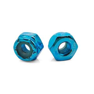 M1-M16 Cobalt Blue PVD Hex Nylon Lock Nut for Imperial Measurement System