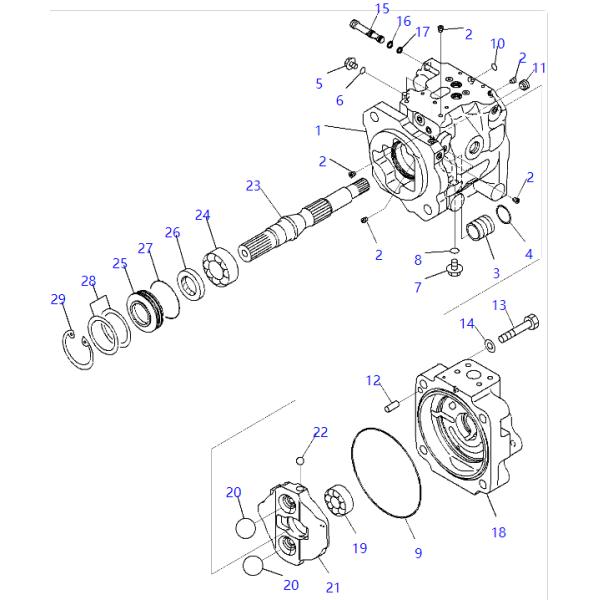 708-1U-00171 708-1U-00170 Steering Pump KOMATSU Wheel Loader Spare Parts For WA380-6