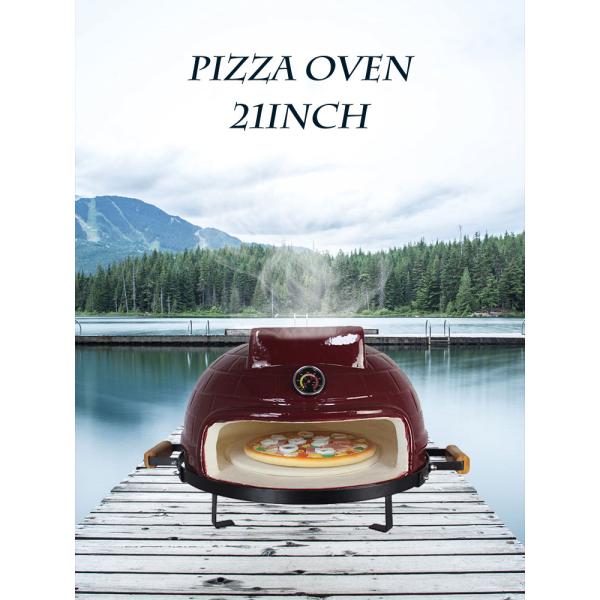 KIMSTONE 21 Inch Bbq Grill Outdoor Kitchen Offset Smoker Pizza Oven Grill for Outdoor Cooking