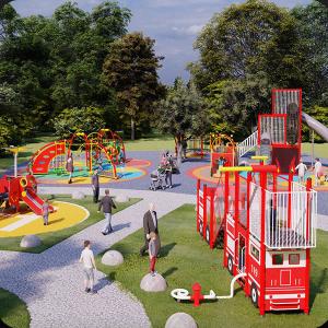 High Slide Outdoor Amusement Park Equipment Multiactivity Multiapplication